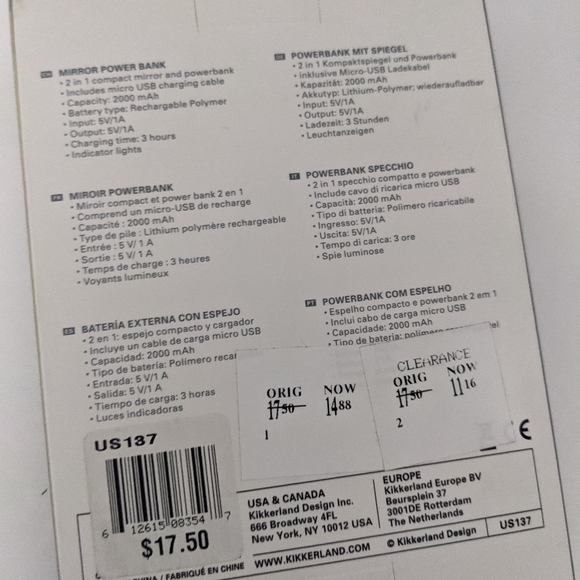 Kikkerland Mirror Battery Bank - Picture 2 of 2